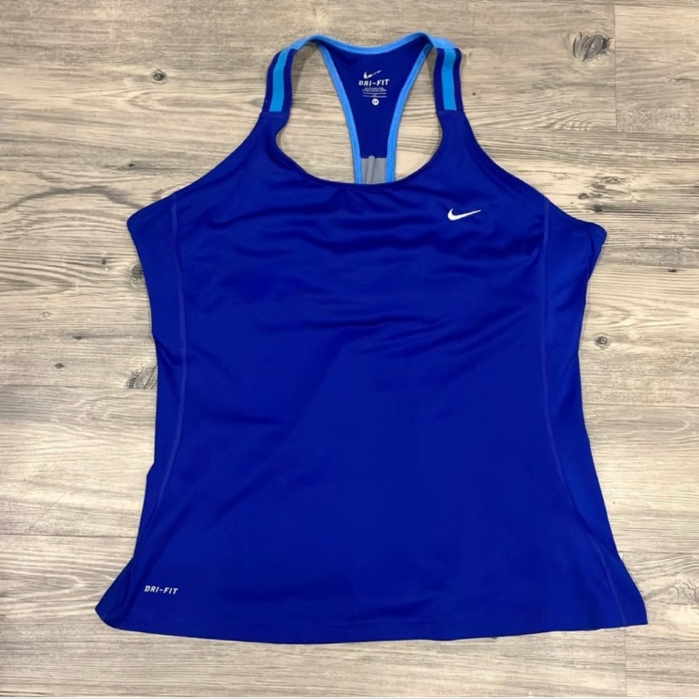 Nike Blue Racerback Fitted Tank Top